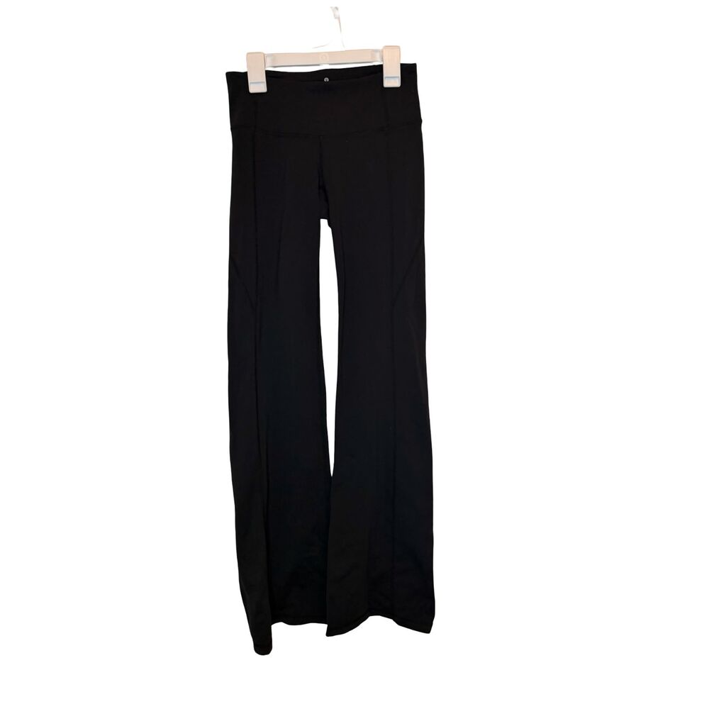 Athleta Black Flare Yoga Pants XS Nylon Supplex Bootcut Wide Leg Activewear - Picture 4 of 7